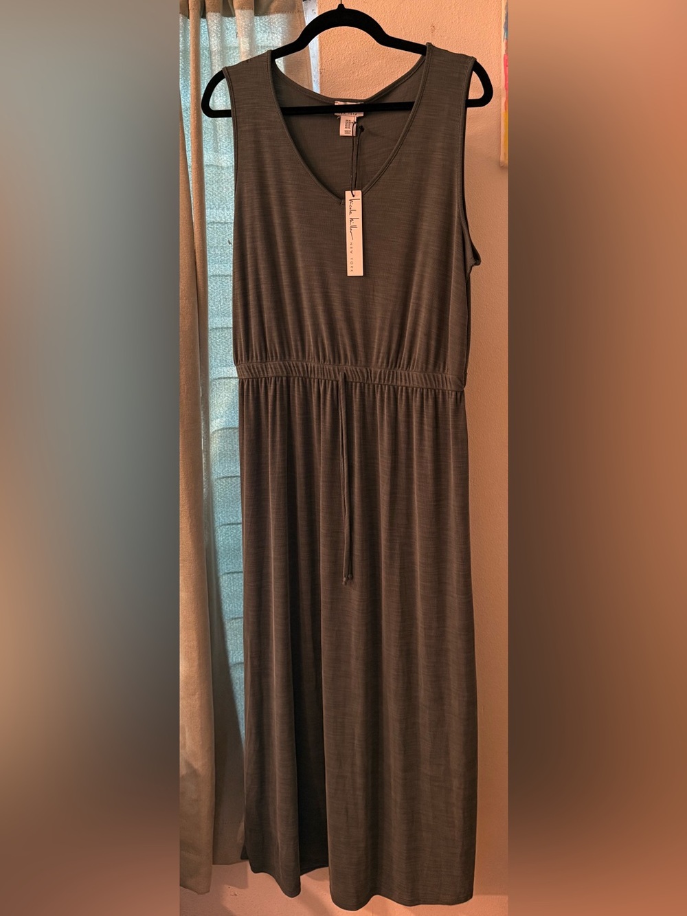 Nicole Miller Sleeveless Drawstring Waist Maxi Dress